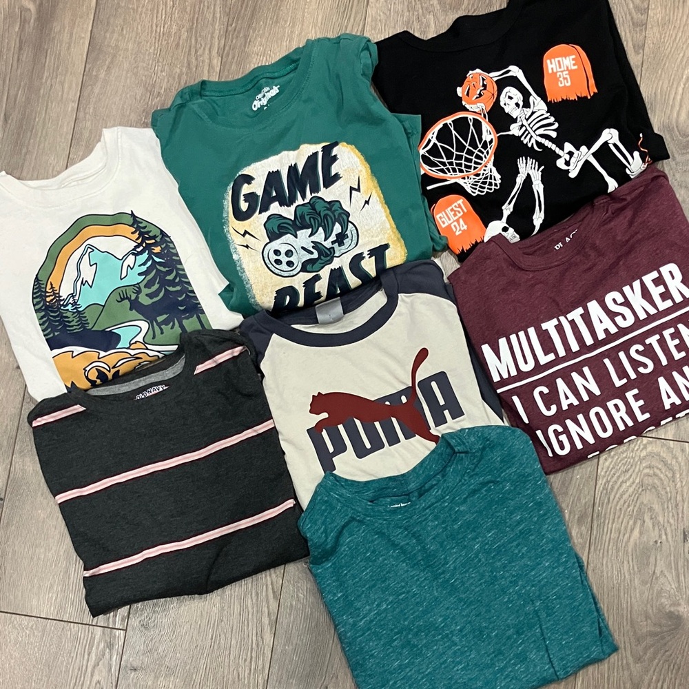 Lot of 7 Long Sleeve T-Shirts, VGUC, sizes 7 and 8